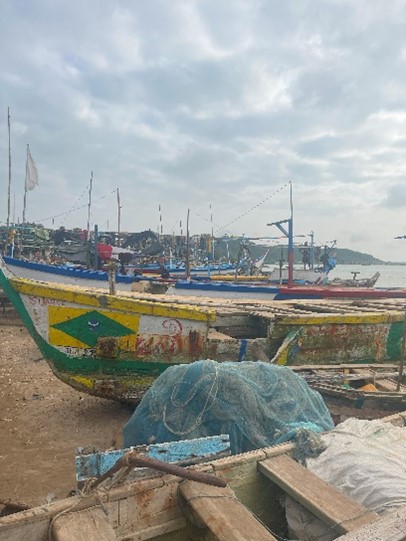 Canoes berthed in compliance with the closed season policy at Abuesi
